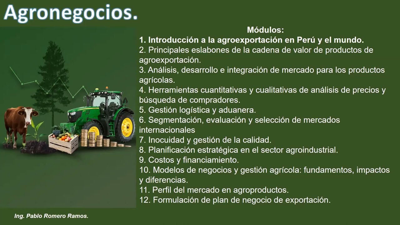 INTRODUCCIÓN A LA AGROEXPORTACIÓN AGRONEGOCIOS
